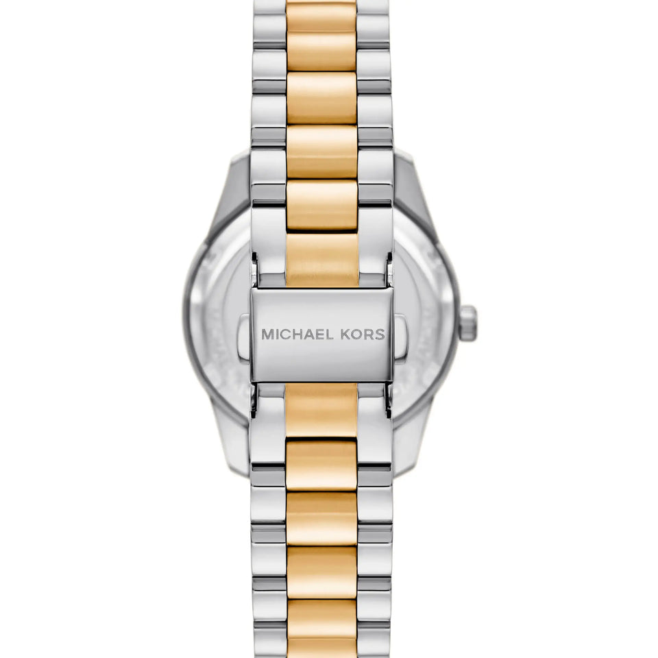 Michael Kors Ladies Lexington Green Dial Two Tone Watch