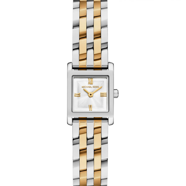 Michael Kors Ladies Georgie Sqaure Dial Two Tone Bracelet Watch