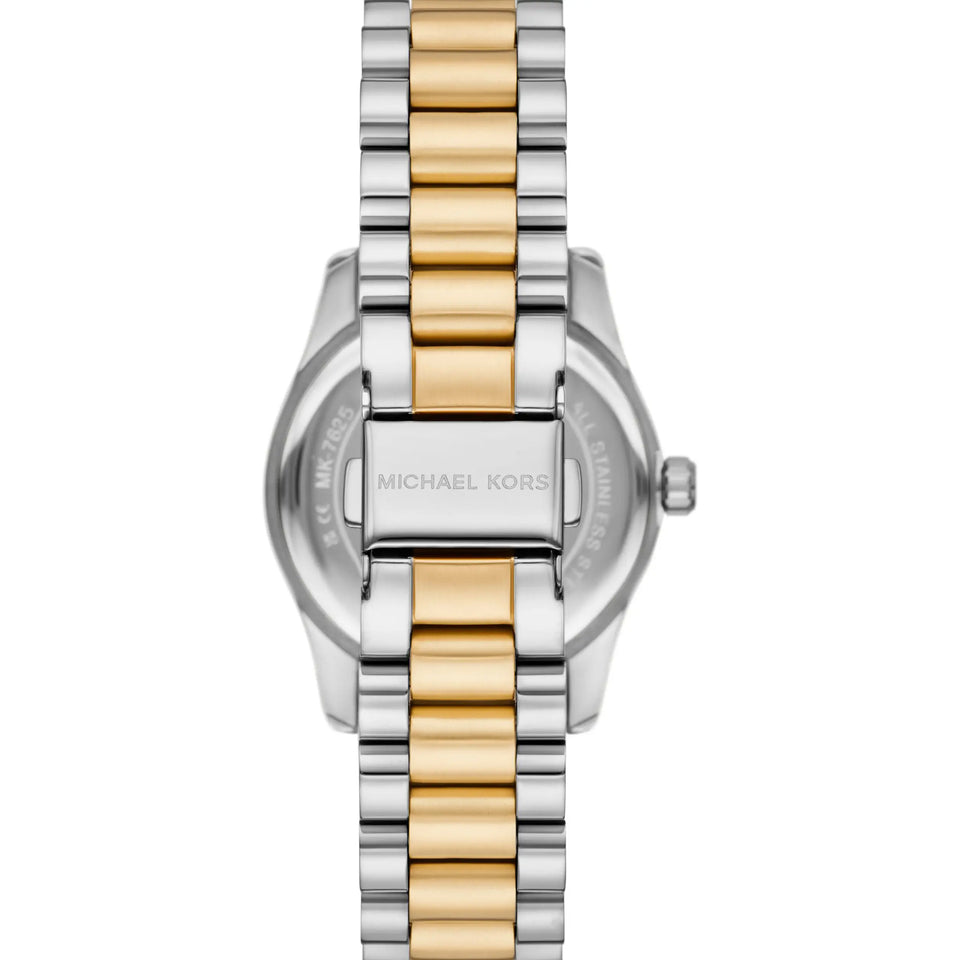 Michael Kors Ladies Lexington Black Dial Two Tone Bracelet Watch