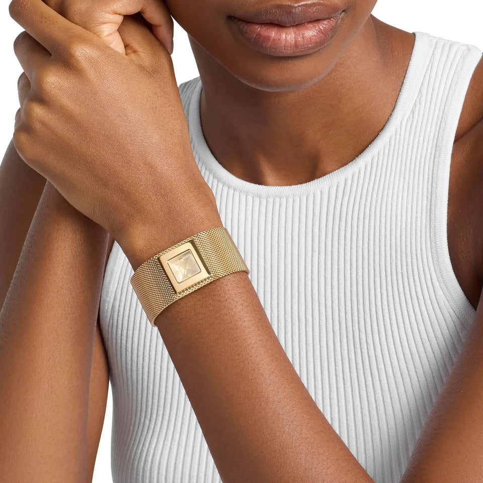 Michael Kors Ladies Darrington Gold Tone Mesh Bracelet Watch