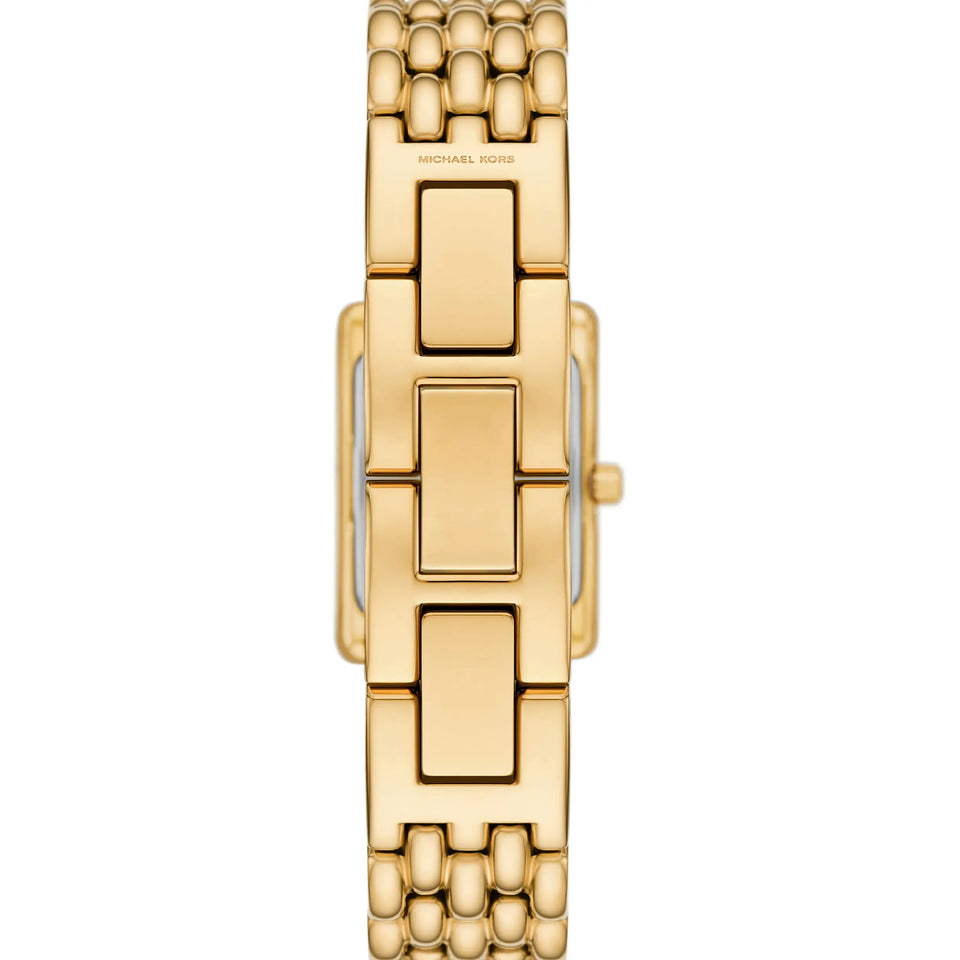 Michael Kors Ladies Essex Green Dial Gold Tone Bracelet Watch