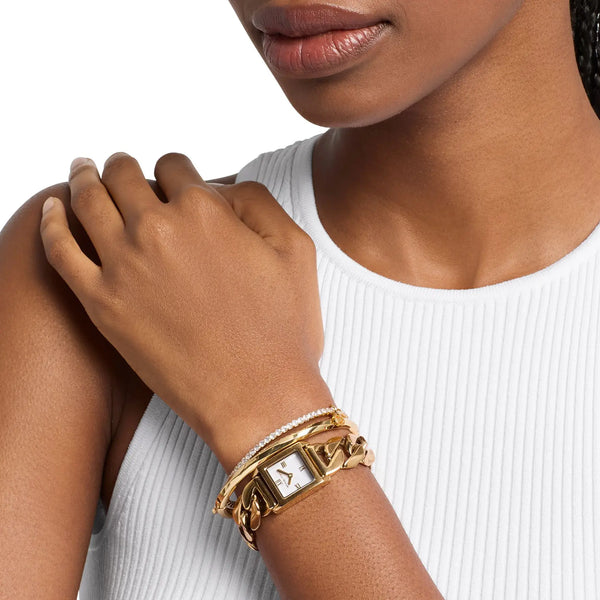 Michael Kors Ladies Georgie Gold Toned Watch & Bracelet Gift Set