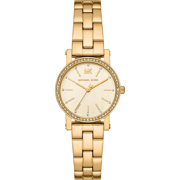 Michael Kors Ladies Corey 28mm Gold PVD Plated Bracelet Watch