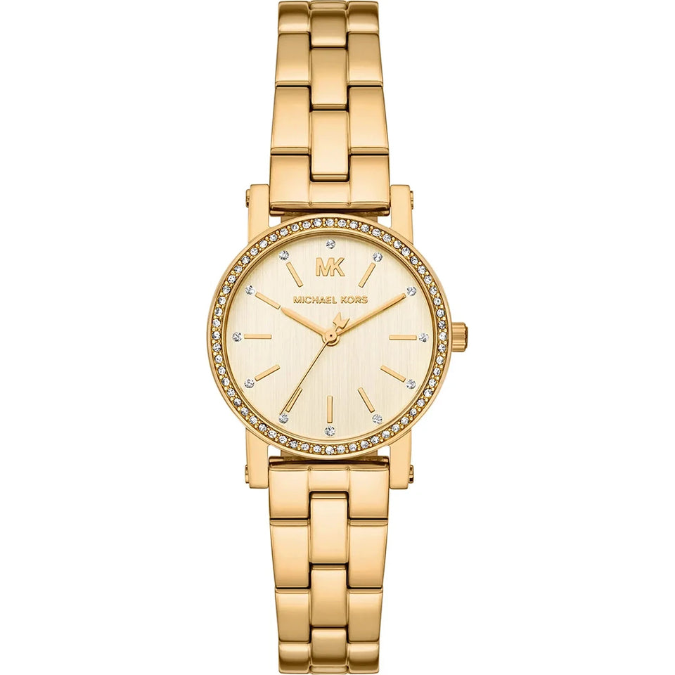 Michael Kors Ladies Corey 28mm Gold PVD Plated Bracelet Watch