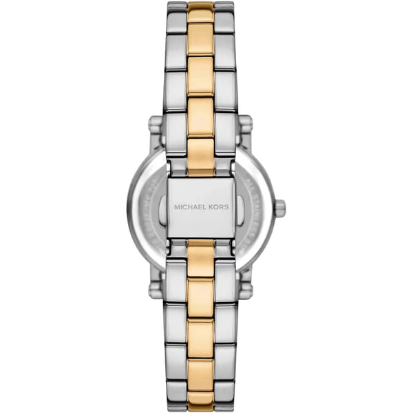 Michael Kors Ladies Corey 28mm White Dial Two Tone Bracelet Watch