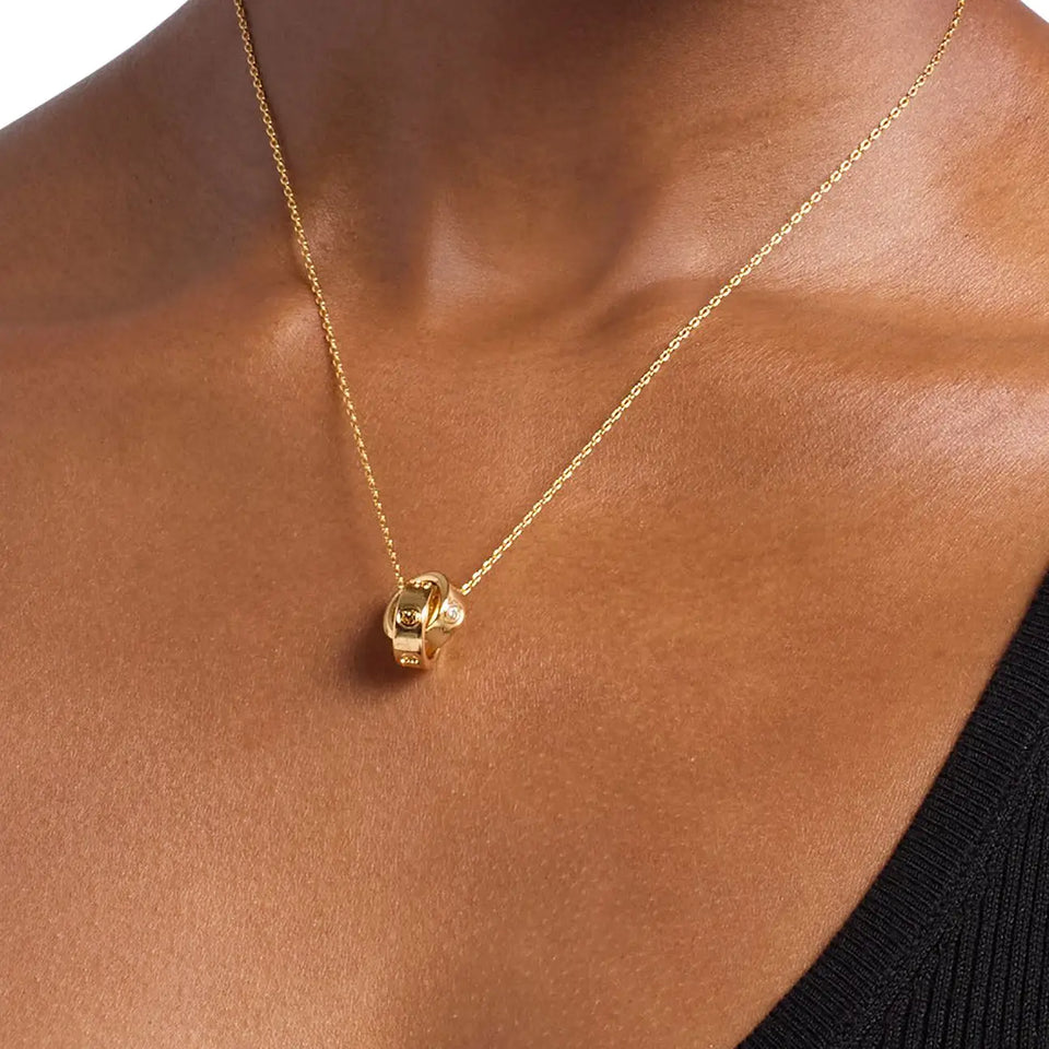 Michael Kors Ladies Kors MK Gold Toned Interlocked Circles Necklace