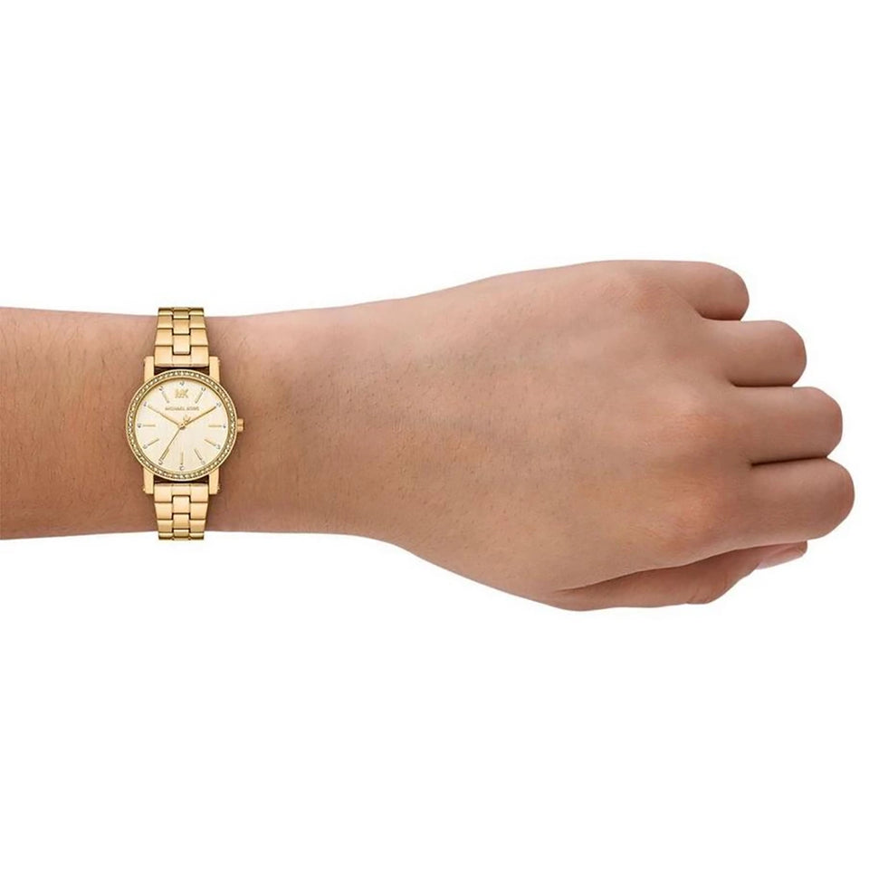 Michael Kors Ladies Corey 28mm Gold PVD Plated Bracelet Watch
