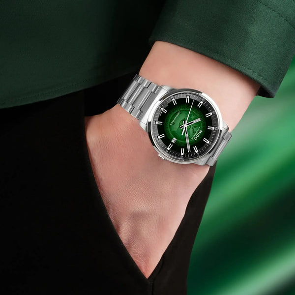 MIDO Men's 40mm Commander Gradient Green Dial Automatic Watch