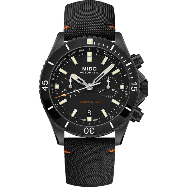 MIDO Men's Ocean Star Captain 44mm Black Chronograph Watch