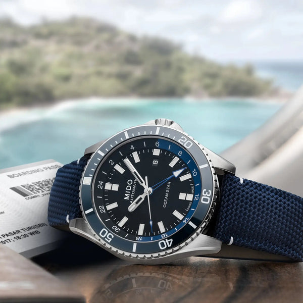 MIDO Men's Ocean Star GMT 44mm Automatic Blue Watch