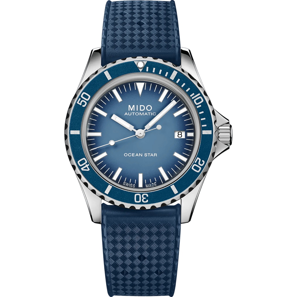 MIDO Men's Ocean Star Tribute 41mm Blue Dial Automatic Watch Set