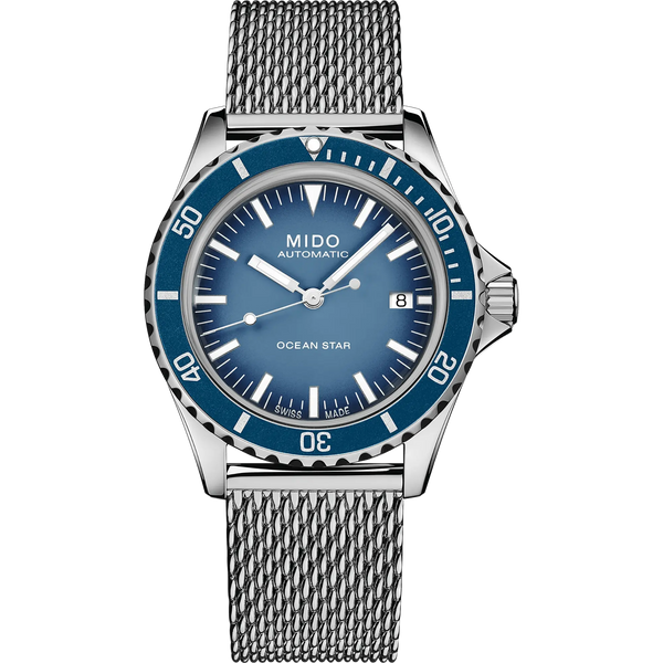 MIDO Men's Ocean Star Tribute 41mm Blue Dial Automatic Watch Set