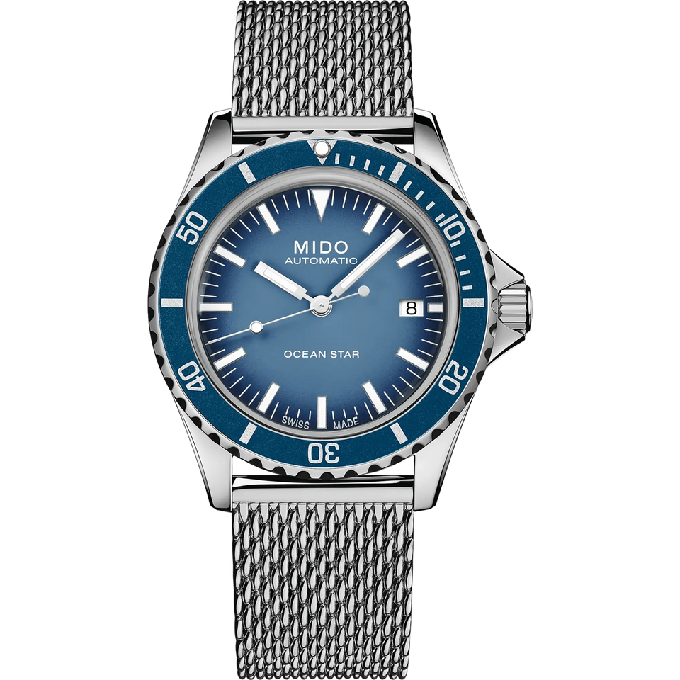 MIDO Men's Ocean Star Tribute 41mm Blue Dial Automatic Watch Set