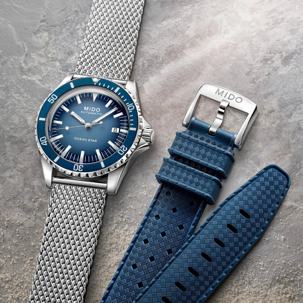 MIDO Men's Ocean Star Tribute 41mm Blue Dial Automatic Watch Set