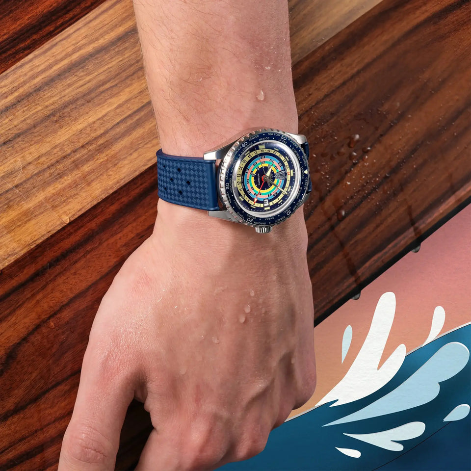 MIDO Men's Ocean Start Decompression Worldtimer 40mm Blue Watch