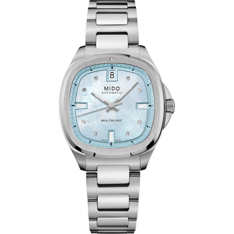 MIDO Ladies Multifort TV 35 Diamond Set Mother of Pearl Automatic Watch