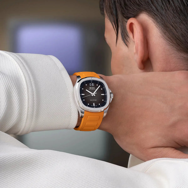 MIDO Men's Multifort TV Big Date 40mm Orange Automatic Watch