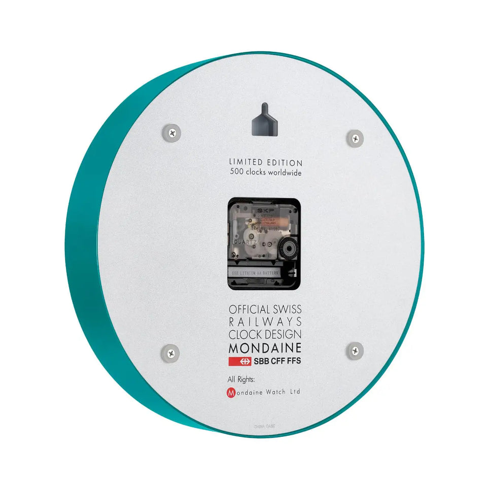 Mondaine Limited Edition Teal 25cm Wall Clock