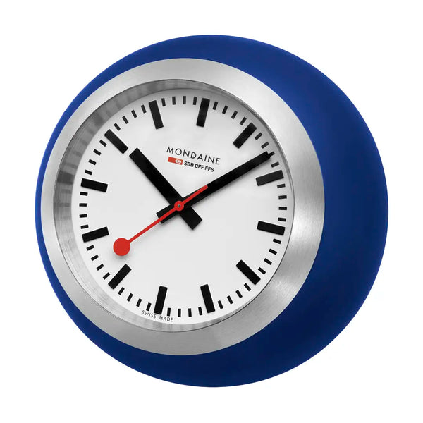 Mondaine Swiss Railways Striking Blue Globe Table Clock