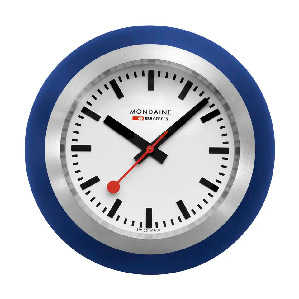 Mondaine Swiss Railways Striking Blue Globe Table Clock