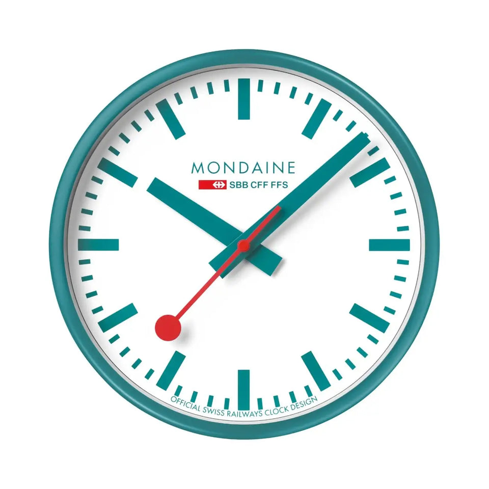 Mondaine Limited Edition Teal 25cm Wall Clock