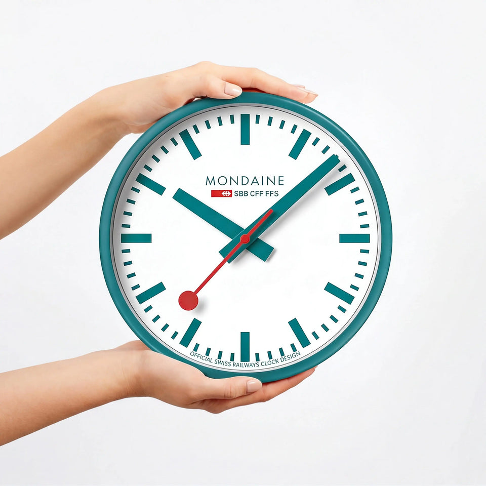 Mondaine Limited Edition Teal 25cm Wall Clock