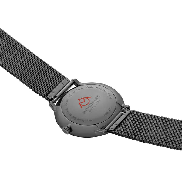 Mondaine Men's Doppio Skeleton Edition Solar Mesh Bracelet Watch