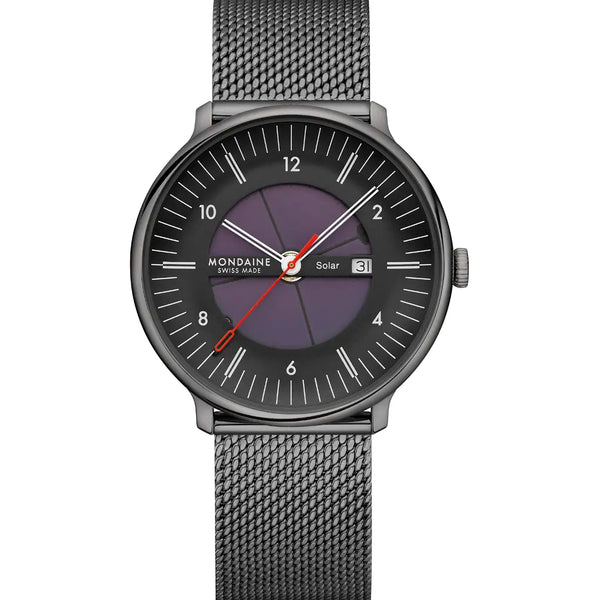 Mondaine Men's Doppio Skeleton Edition Solar Mesh Bracelet Watch