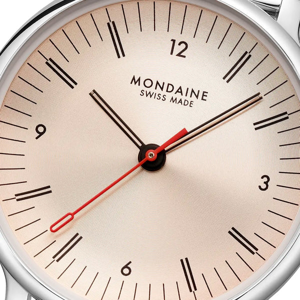 Mondaine Ladies Doppio Rose Gold 33mm Mesh Bracelet Watch