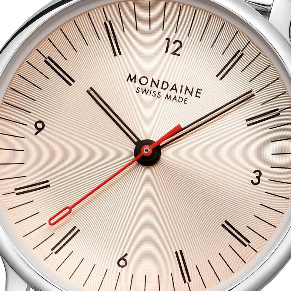 Mondaine Ladies Doppio Rose Gold 33mm Mesh Bracelet Watch