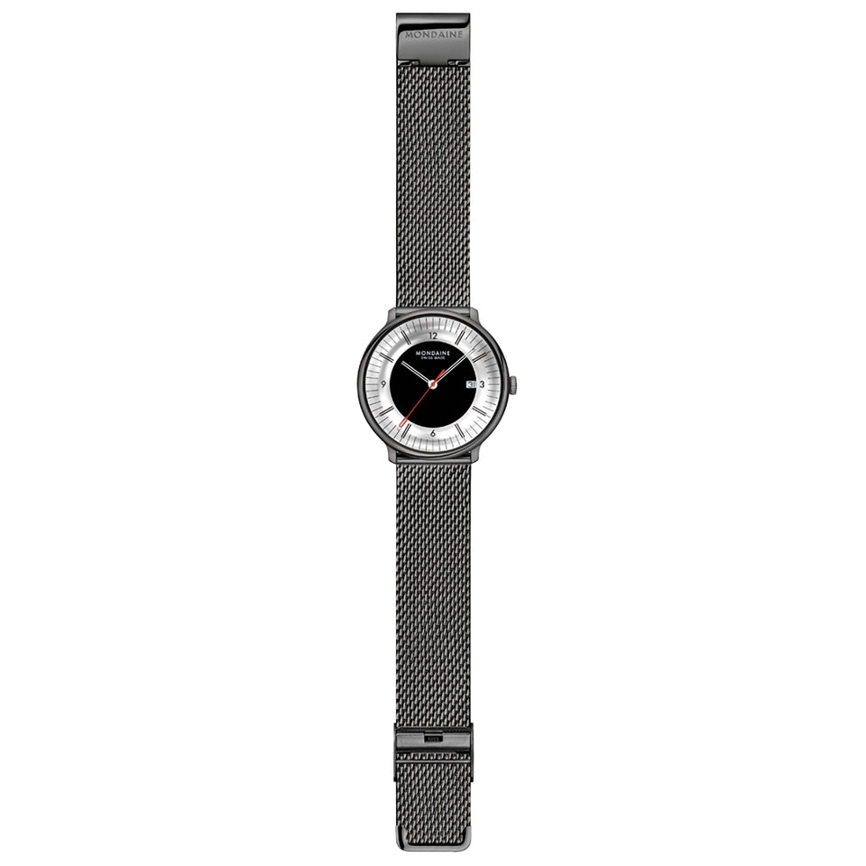 Mondaine Men's Doppio Mirror Edition Mesh Bracelet Watch