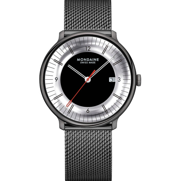 Mondaine Men's Doppio Mirror Edition Mesh Bracelet Watch