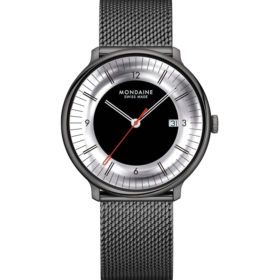 Mondaine Men's Doppio Mirror Edition Mesh Bracelet Watch