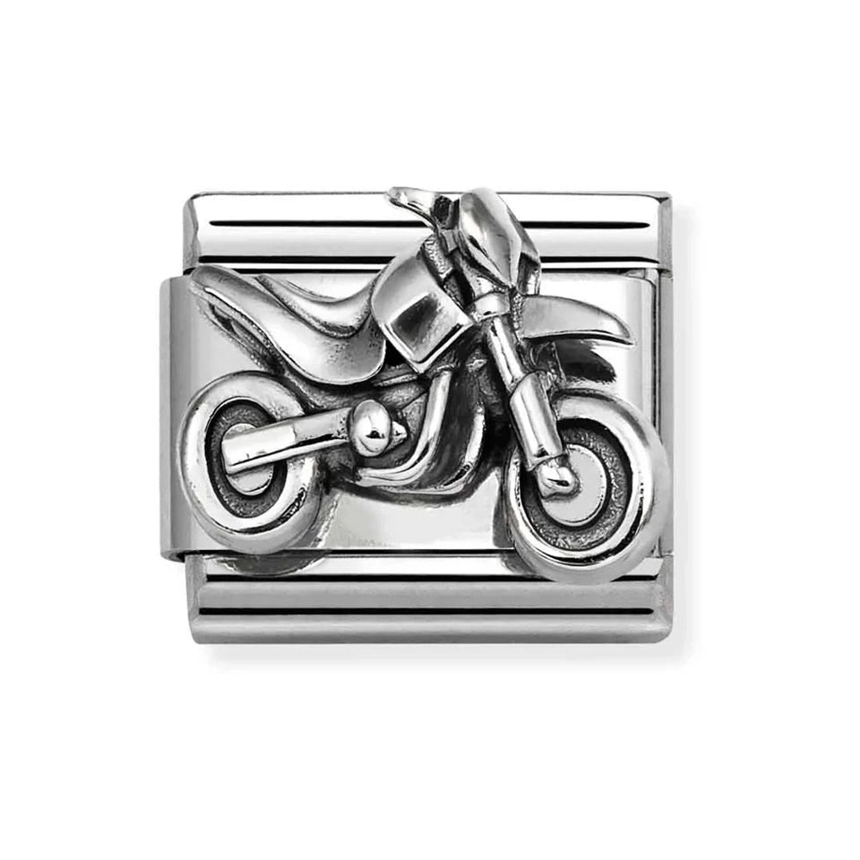 Nomination CLASSIC Silver Motocross Bike Charm