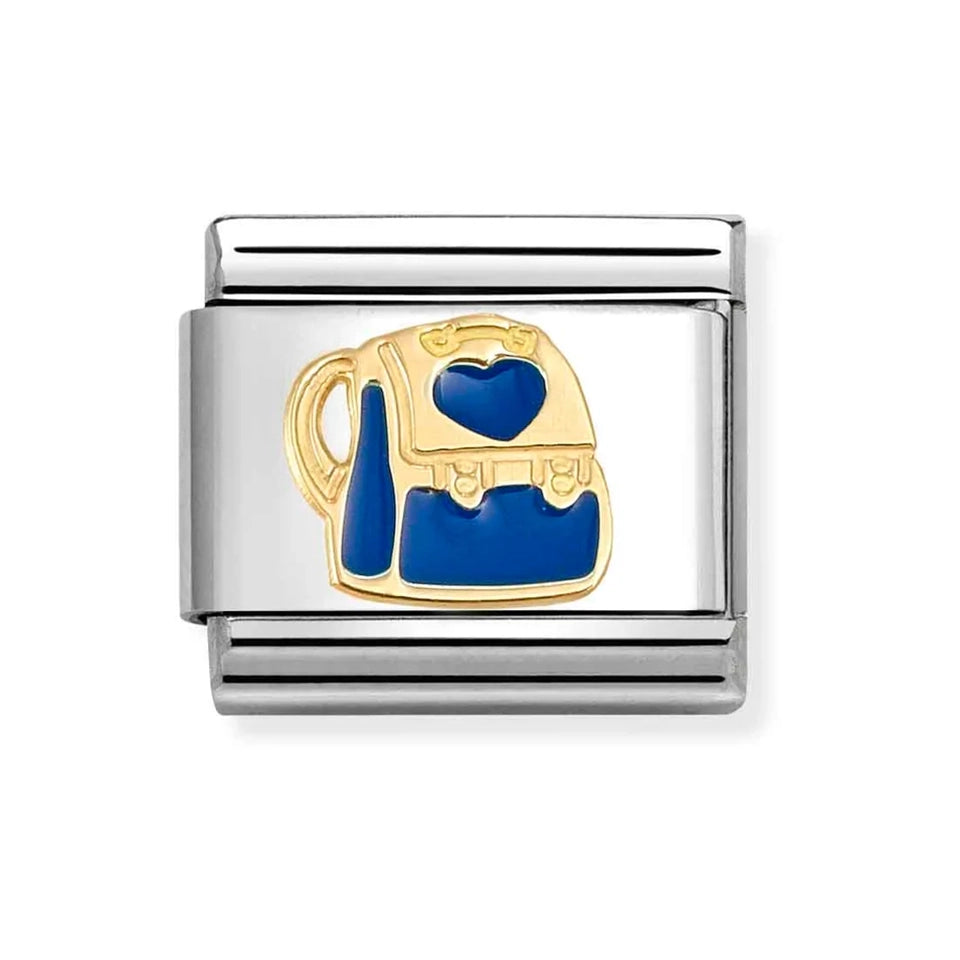 Nomination CLASSIC Gold Blue Enamel Backpack Charm