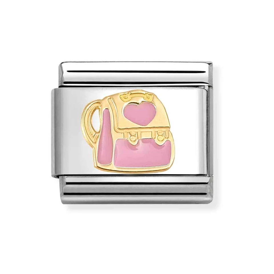 Nomination CLASSIC Gold Pink Enamel Backpack Charm