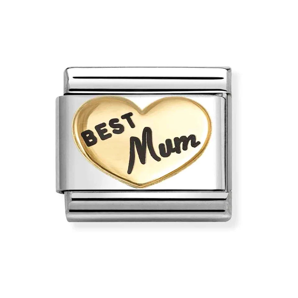 Nomination CLASSIC Gold 'Best Mum' Heart Charm