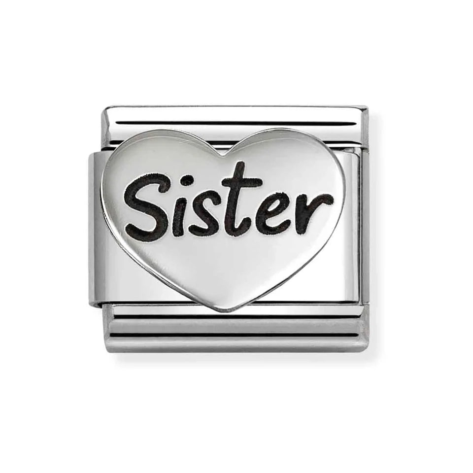 Nomination CLASSIC Silver 'Sister' Heart Charm