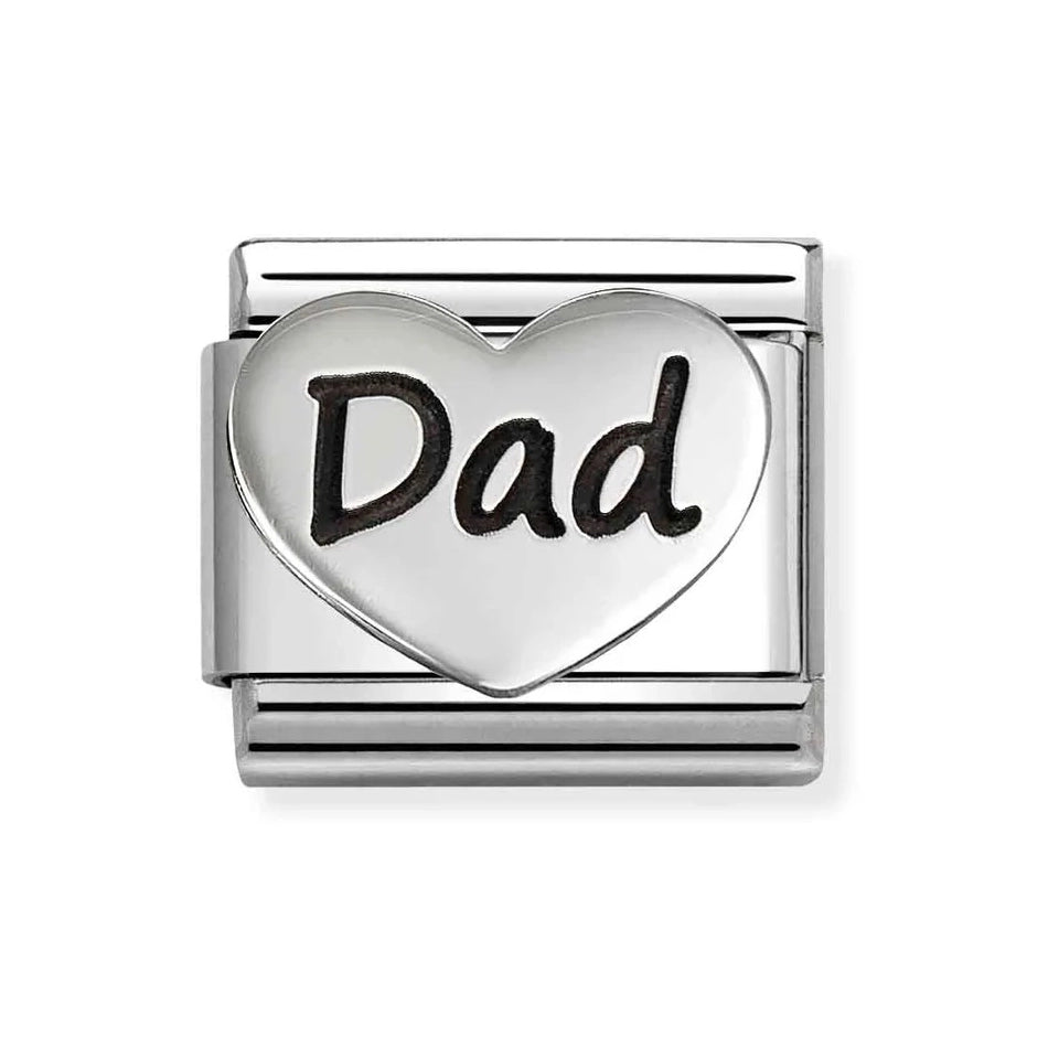 Nomination CLASSIC Silver 'Dad' Heart Charm