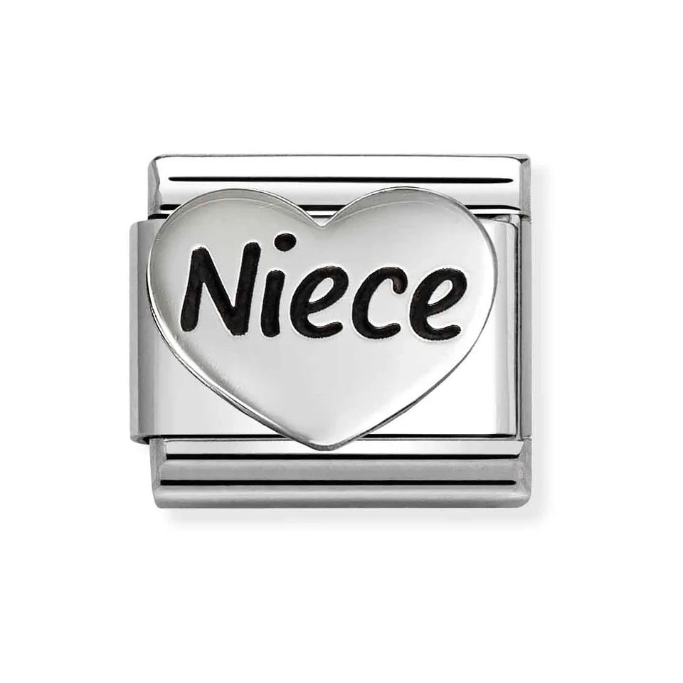 Nomination CLASSIC Silver 'Niece' Heart Charm