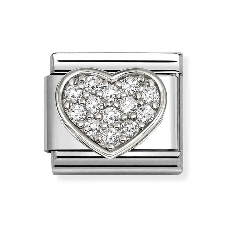 Nomination CLASSIC Silver Stone Set Heart Charm