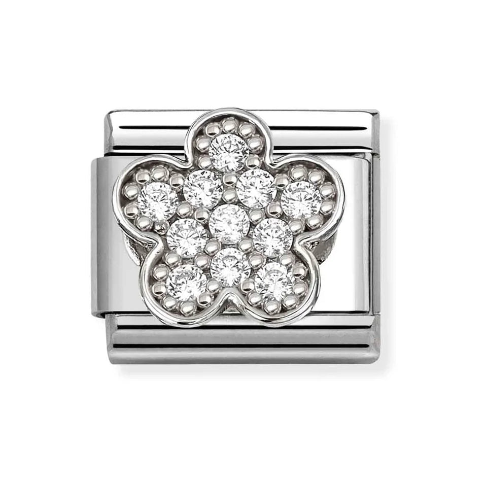 Nomination CLASSIC Silver Stone Set Flower Charm