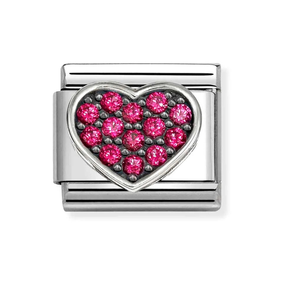 Nomination CLASSIC Silver Red Stone Set Heart Charm