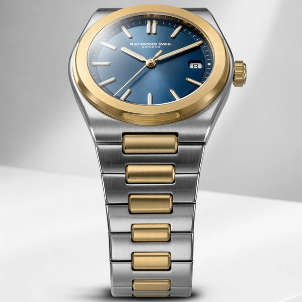 Raymond Weil Men's A.R.T 38mm Blue Dial Two-Tone Automatic Watch