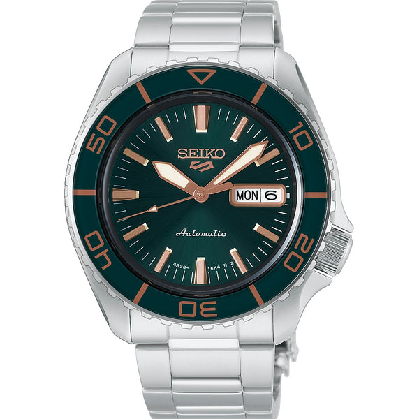 Seiko 5 Sports Men's SKX SNZH 'Tweed Green' Dial Bracelet Watch