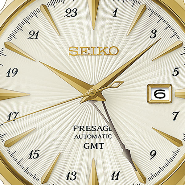 Seiko Presage Men's Cocktail Time 'Daiquiri' GMT Gold PVD Bracelet Watch