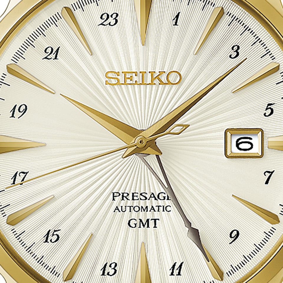 Seiko Presage Men's Cocktail Time 'Daiquiri' GMT Gold PVD Bracelet Watch