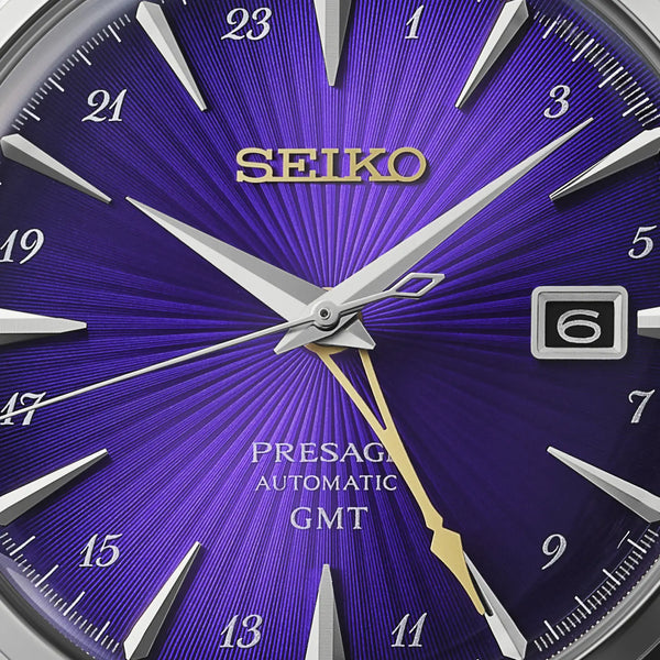 Seiko Presage Limited Edition Cocktail Time Edo Purple GMT Bracelet Watch