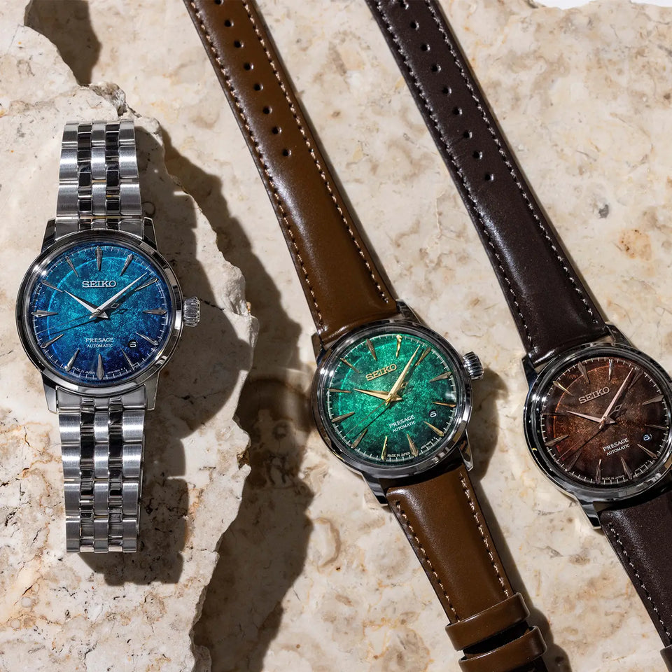 Seiko Presage Men's Cocktail Time Crushed Ice 'Mint Mist' Strap Watch