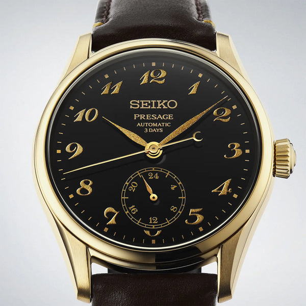 Seiko Presage Men's Classic 'Craftsmanship' Urushi Lacquer Laurel Dial Leather Strap Watch